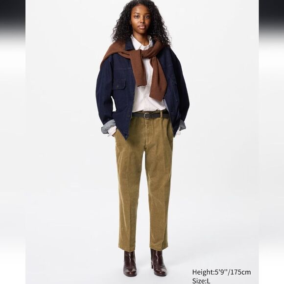 Uniqlo Corduroy Smart Ankle Pants Men's Medium Unisex Preppy Academia Grandpa - Picture 1 of 16